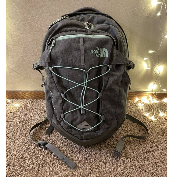 SOLD***The North Face Women's Borealis School Lapt Bkpk, Ash Gray/ Aqua Tint - Picture 1 of 11